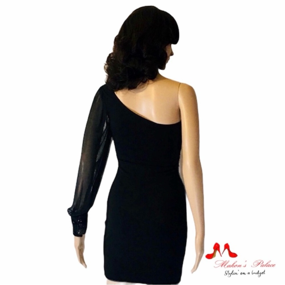 Ruby Rox Black Sequined Single Sleeved Mini Dress… - image 2